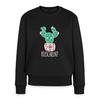 Lustig Süßer Kaktus zum Kuscheln Kakteen Geschenk - Frauen Premium Bio Pullover - Schwarz - Vorne - Julia (174cm)