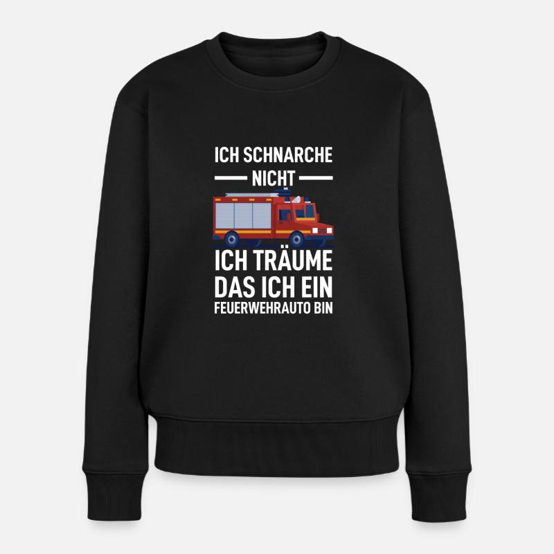 Feuerwehr Feuerwehrauto Feuerwehrmann Geschenk - Frauen Premium Bio Pullover - Schwarz