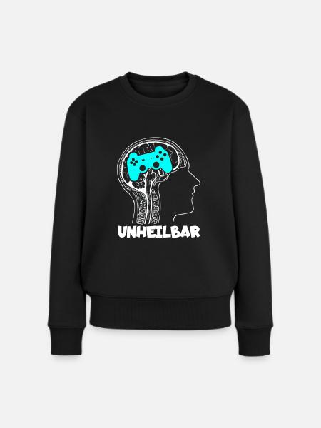 Zocken Ist Unheilbar - Frauen Premium Bio Pullover - Schwarz