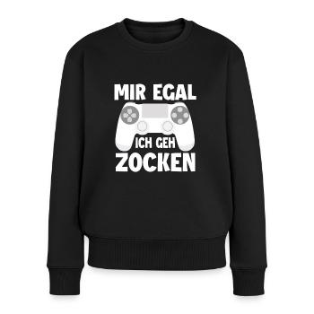 Zocken - Frauen Premium Bio Pullover - Schwarz - Vorne - Julia (174cm)