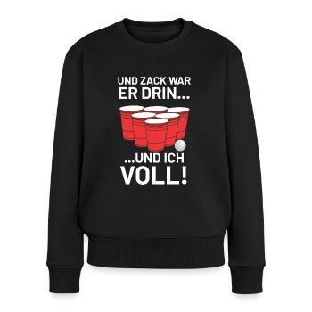 Bier - Frauen Premium Bio Pullover - Schwarz - Vorne - Julia (174cm)