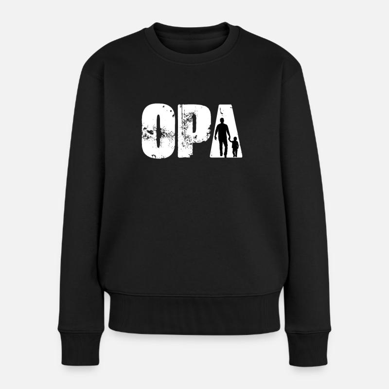 Opa - Frauen Premium Bio Pullover - Schwarz