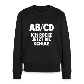 Einschulung Schulanfang - Frauen Premium Bio Pullover - Schwarz - Vorne - Julia (174cm)