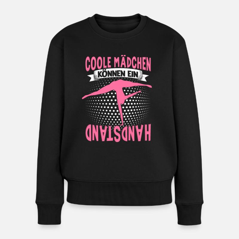 Handstände Handstand Turnerin Damen Mädchen - Frauen Premium Bio Pullover - Schwarz