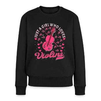 Violon Musique Violoniste Musicien - Pull Premium bio Femme - noir - Devant - Julia (174cm)