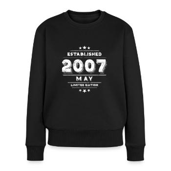 Geburtstag im Mai 2007 - May - Frauen Premium Bio Pullover - Schwarz - Vorne - Julia (174cm)