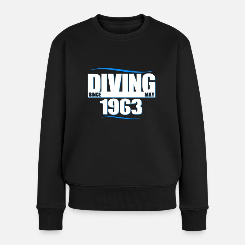 Taucher Geburtstag - Diving since May 1963 - Frauen Premium Bio Pullover - Schwarz