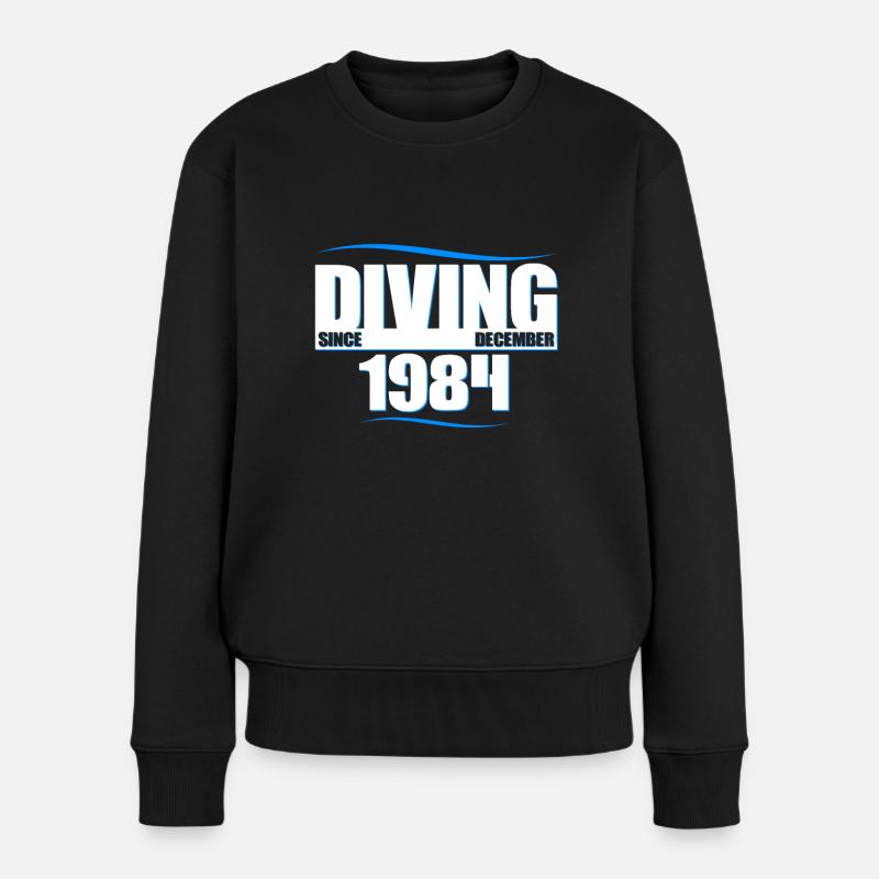 Anniversaire du plongeur - Plongée depuis décembre 1984 - Pull Premium bio Femme - noir