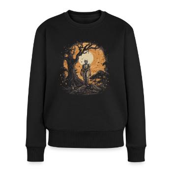 Skelett Halloween Horror Monster - Frauen Premium Bio Pullover - Schwarz - Vorne - Julia (174cm)
