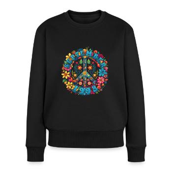 Flower Power Hippie Birthday - September 1998 - Women's Premium Organic Jumper - black - Front - Julia (174cm)