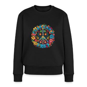 Flower Power Hippie Birthday - Février 1989 - Pull Premium bio Femme - noir - Devant - Julia (174cm)