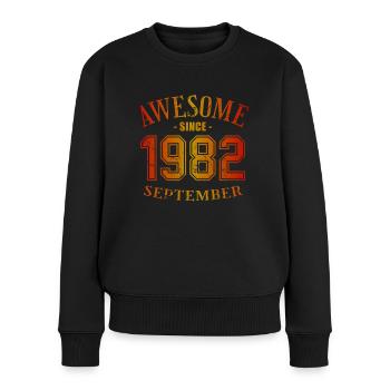 September 1982 - September Awesome Birthday - Women's Premium Organic Jumper - black - Front - Julia (174cm)