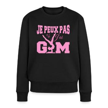 Gymnastique Cadeau Je Peux Pas J'ai Gym - Pull Premium bio Femme - noir - Devant - Julia (174cm)