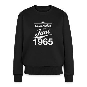 60. Geburtstag Legendär seit Juni 1965 Jahrgang 65 - Frauen Premium Bio Pullover - Schwarz - Vorne - Julia (174cm)