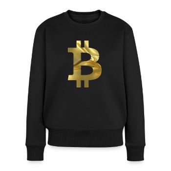 Bitcoin - Frauen Premium Bio Pullover - Schwarz - Vorne - Julia (174cm)