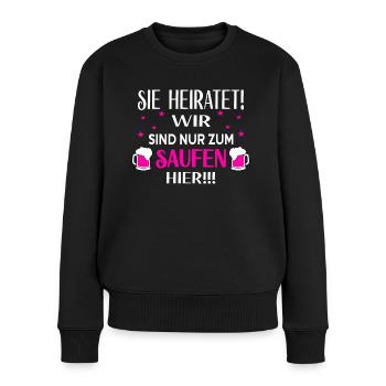 Sie Heiratet Junggesellinnenabschied Outfit - Frauen Premium Bio Pullover - Schwarz - Vorne - Julia (174cm)