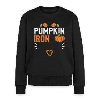 Pumpkin Iron - Pumpkin - Frauen Premium Bio Pullover - Schwarz - Vorne - Julia (174cm)