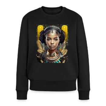 Femme forte égyptienne noire - Pull Premium bio Femme - noir - Devant - Julia (174cm)