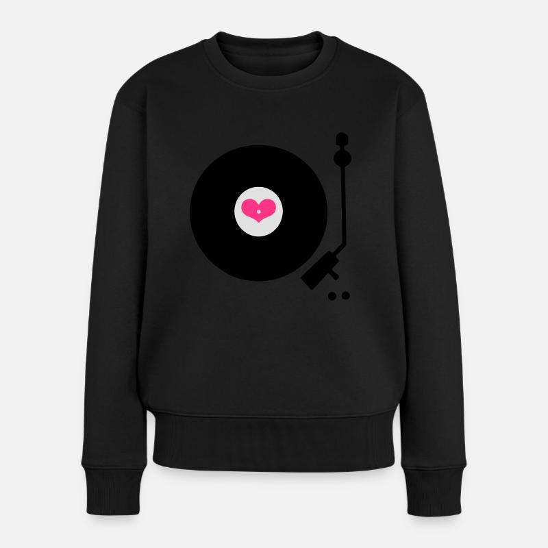 schallplatte - Pull Premium bio Femme - noir