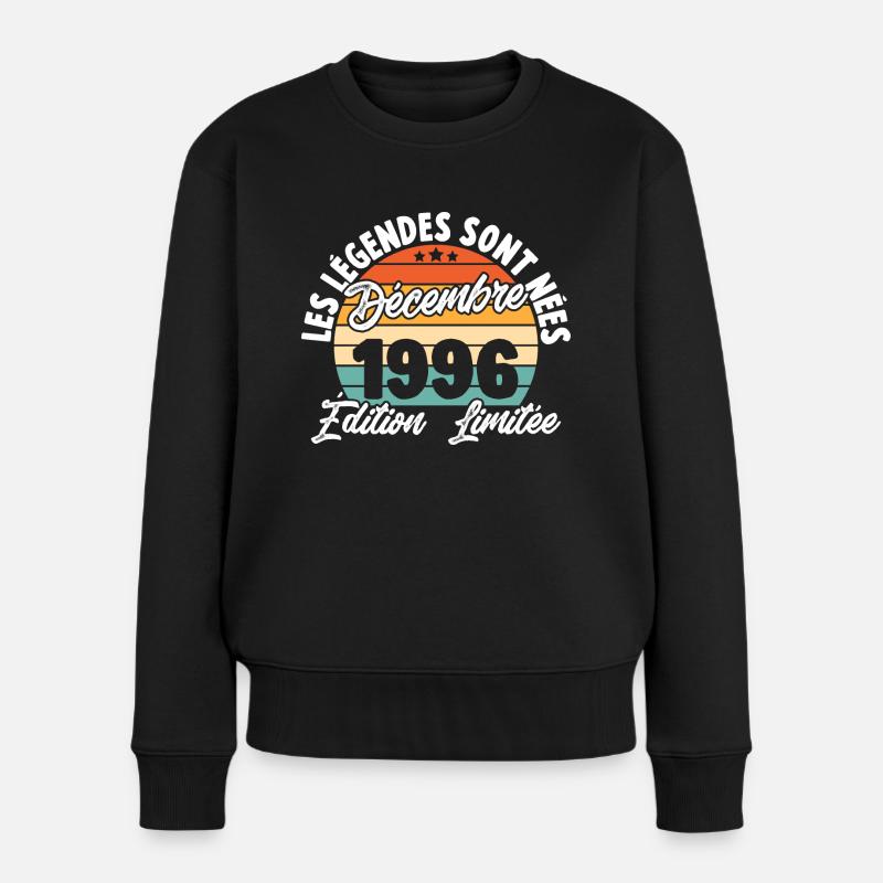 Cadeau Les légendes sont nées en Décembre 1996 - Pull Premium bio Femme - noir