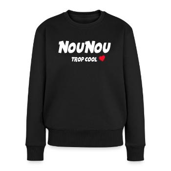 La Plus Cool Des Nounou C'est la Mienne - Pull Premium bio Femme - noir - Devant - Julia (174cm)