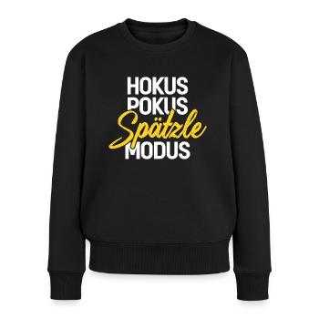 Hokus Pokus (weiß) - Frauen Premium Bio Pullover - Schwarz - Vorne - Julia (174cm)