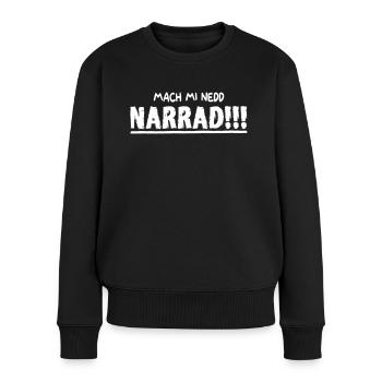 Narrad (weiß) - Frauen Premium Bio Pullover - Schwarz - Vorne - Julia (174cm)