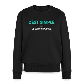 C'est Simple Je suis Compliquée Pour Ma Copine - Pull Premium bio Femme - noir - Devant - Julia (174cm)