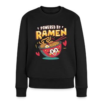 Powered By Ramen Noodle Japanese Food Lover - Women's Premium Organic Jumper - black - Front - Julia (174cm)