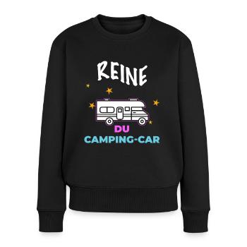 Camping-car Femme Humour Maman Mamie Reine - Pull Premium bio Femme - noir - Devant - Julia (174cm)