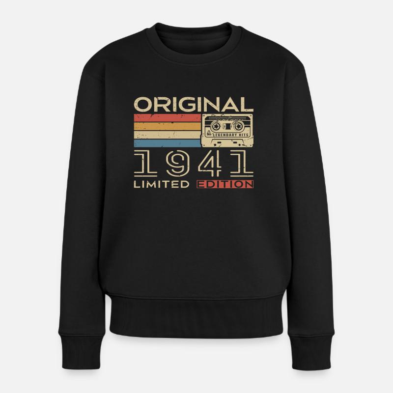1941 Retro 1941 Geburtstagsgeschenk - Jahrgang 1941 - Frauen Premium Bio Pullover - Schwarz