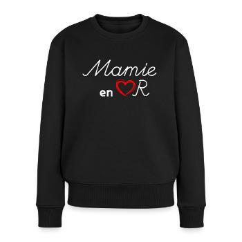 Mamie en or Cadeau Grand-Mère Super Gentille - Pull Premium bio Femme - noir - Devant - Julia (174cm)