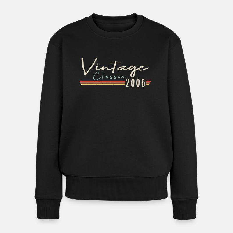 Vintage Original since 2006 Geburtstag Retro 2006 - Frauen Premium Bio Pullover - Schwarz