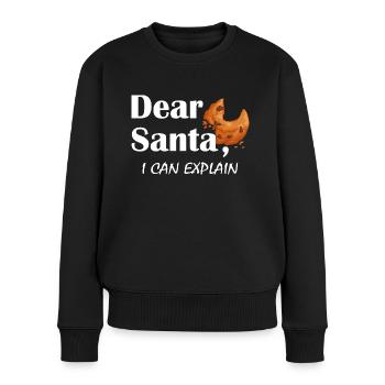 Lieber Weihnachtsmann Ich kann es erklären - Frauen Premium Bio Pullover - Schwarz - Vorne - Julia (174cm)