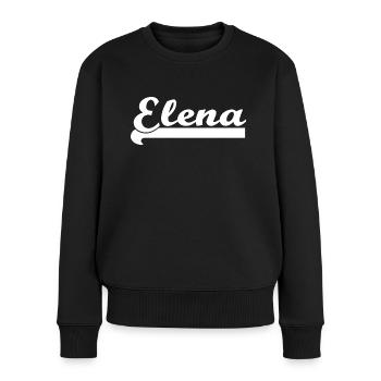 Vorname Elena - weiß - Frauen Premium Bio Pullover - Schwarz - Vorne - Julia (174cm)