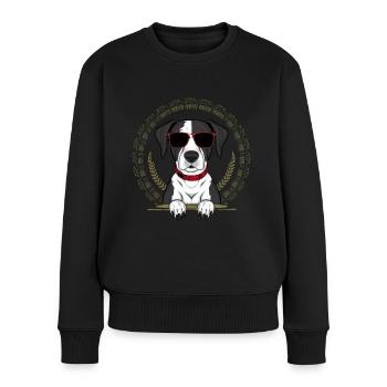 Cooler Deutscher Kurzhaar Pointer mit Sonnenbrille - Frauen Premium Bio Pullover - Schwarz - Vorne - Julia (174cm)