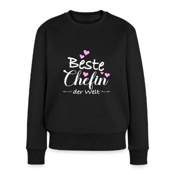 Chefin Beste Welt Verabschiedung Spruch Geschenk - Frauen Premium Bio Pullover - Schwarz - Vorne - Julia (174cm)