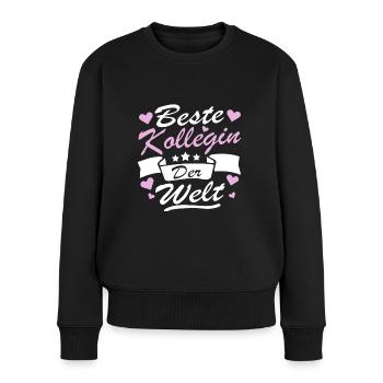 Beste Kollegin der Welt Verabschiedung Spruch - Frauen Premium Bio Pullover - Schwarz - Vorne - Julia (174cm)