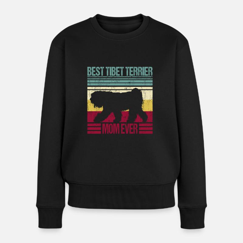 Tibet Terrier Beste Mama Frauchen Spruch - Frauen Premium Bio Pullover - Schwarz