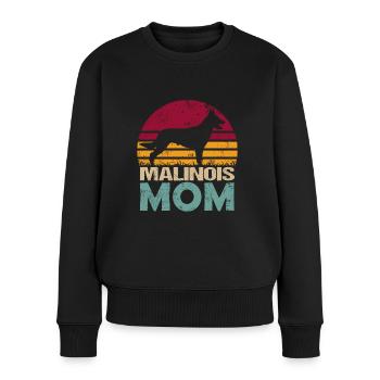 Belgischer Schäferhund Malinois Mama Mom Vintage - Frauen Premium Bio Pullover - Schwarz - Vorne - Julia (174cm)