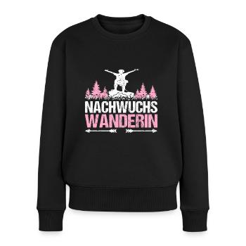 Nachwuchs Wanderin Wandern Baby Mädchen Kinder - Frauen Premium Bio Pullover - Schwarz - Vorne - Julia (174cm)