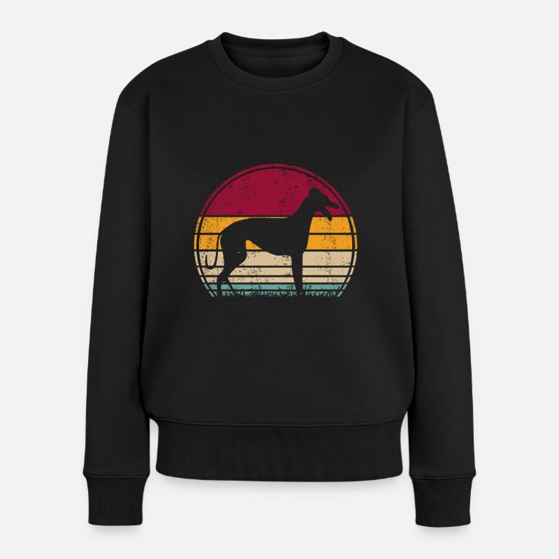 Galgo Espanol Spanien Hund Retro Vintage Geschenk - Frauen Premium Bio Pullover - Schwarz