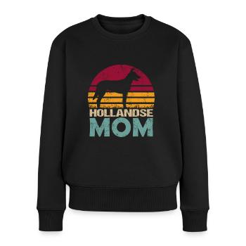 Hollandse Holland Herder Mom Mama Vintage - Frauen Premium Bio Pullover - Schwarz - Vorne - Julia (174cm)