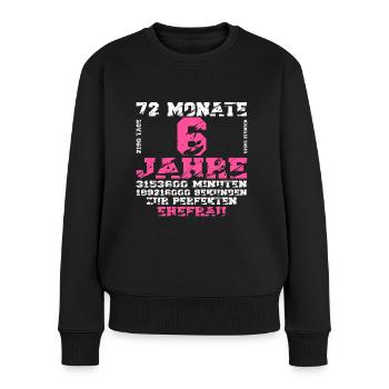 Zuckerhochzeit 6 Hochzeitstag Ehefrau lustiges - Frauen Premium Bio Pullover - Schwarz - Vorne - Julia (174cm)