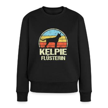 Australian Kelpie Mama Flüsterin - Frauen Premium Bio Pullover - Schwarz - Vorne - Julia (174cm)