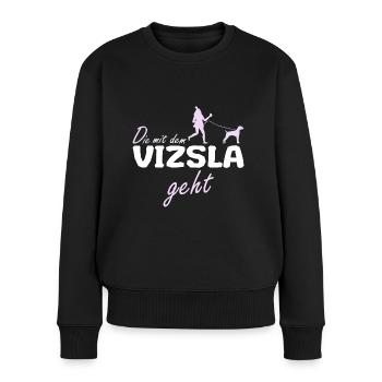 Ungarischer Magyar Vizsla Hund Mama Frauchen - Frauen Premium Bio Pullover - Schwarz - Vorne - Julia (174cm)