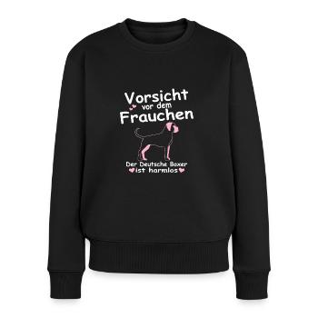 Deutscher German Boxer Hunde Mama Frauchen Spruch - Frauen Premium Bio Pullover - Schwarz - Vorne - Julia (174cm)