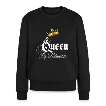 Queen île De La Réunion Pour Maman Et Fille - Pull Premium bio Femme - noir - Devant - Julia (174cm)