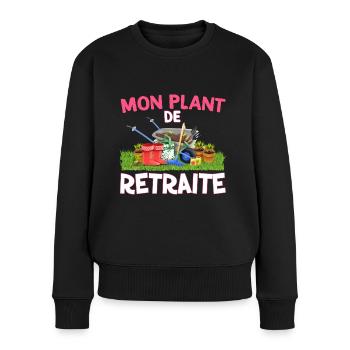 Femme Retraite Jardin Cadeau Maman Mamie - Pull Premium bio Femme - noir - Devant - Julia (174cm)