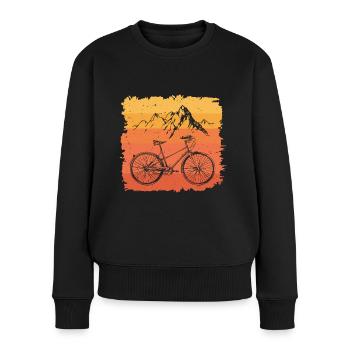 Bicycle Cyclist Wheel Retro Gift Idea - Women's Premium Organic Jumper - black - Front - Julia (174cm)